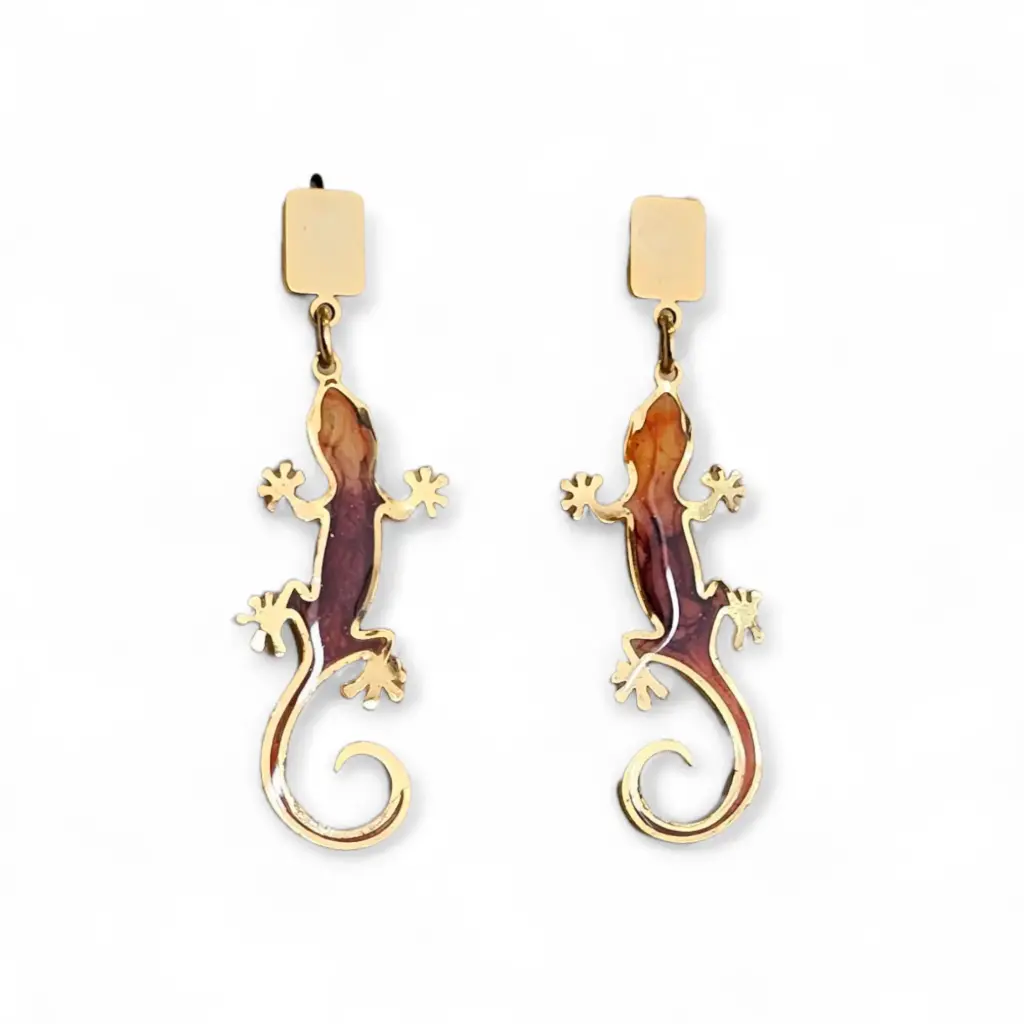Aretes Iguana Dorado  - S20