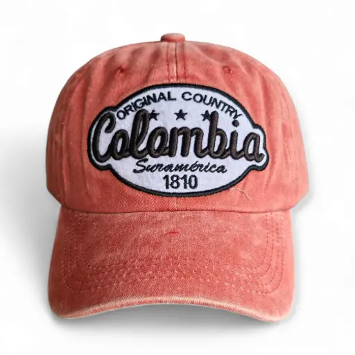 Gorra Beisbolera Colombia Color Salmón