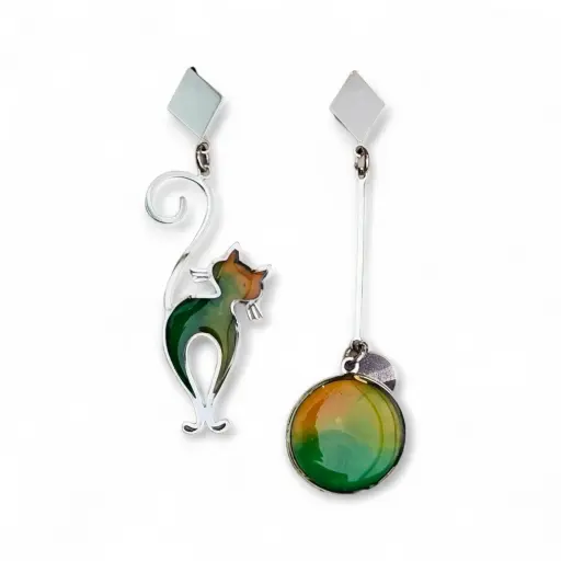 Arete Solitario Plateado - S13