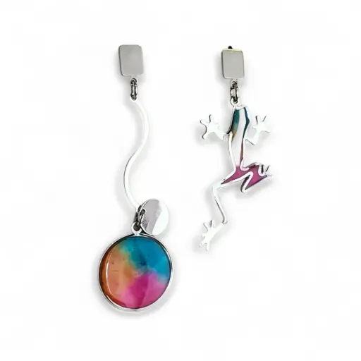 Arete Solitario Plateado - S14