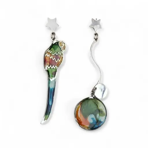 Arete Solitario Plateado - S16