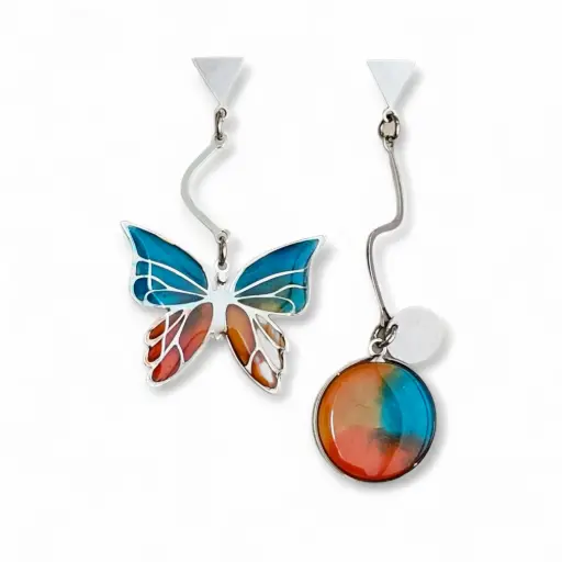 Arete Solitario Plateado - S17