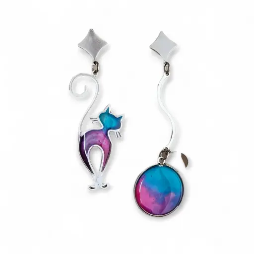 Arete Solitario Plateado - S18