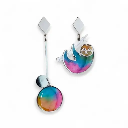 Arete Solitario Plateado - S19